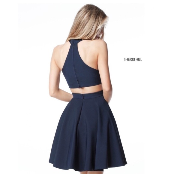 NWT SHERRI HILL Blue Halter Dress - Picture 8 of 14